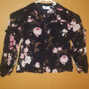 Children's Place black pink Floral top